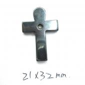 Hematite Cross Pendant 21x32mm